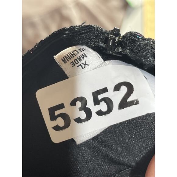 Faeriesty Tiered Lace Tulle Gown XL Black Rainbow Sparkle Fairy Whimsy Goth Prom - Picture 15 of 15